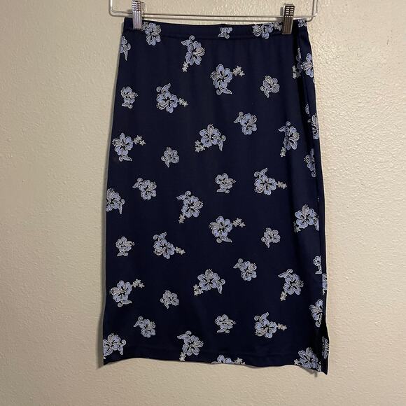 Vintage In Design Girls Skirt Size 12/14 Blue Floral Pull On Fairy Grunge 90s - Picture 1 of 7